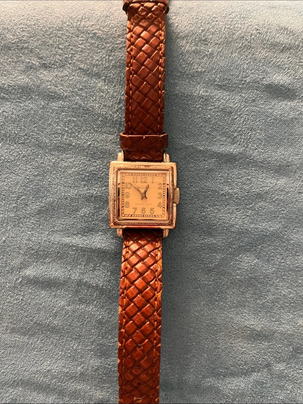 Ecclissi Sterling Silver Watch with leather band